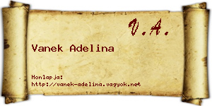 Vanek Adelina névjegykártya